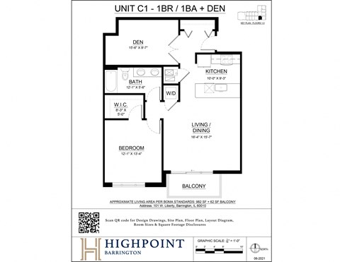 the floor plan of unit c of the br 1024x768